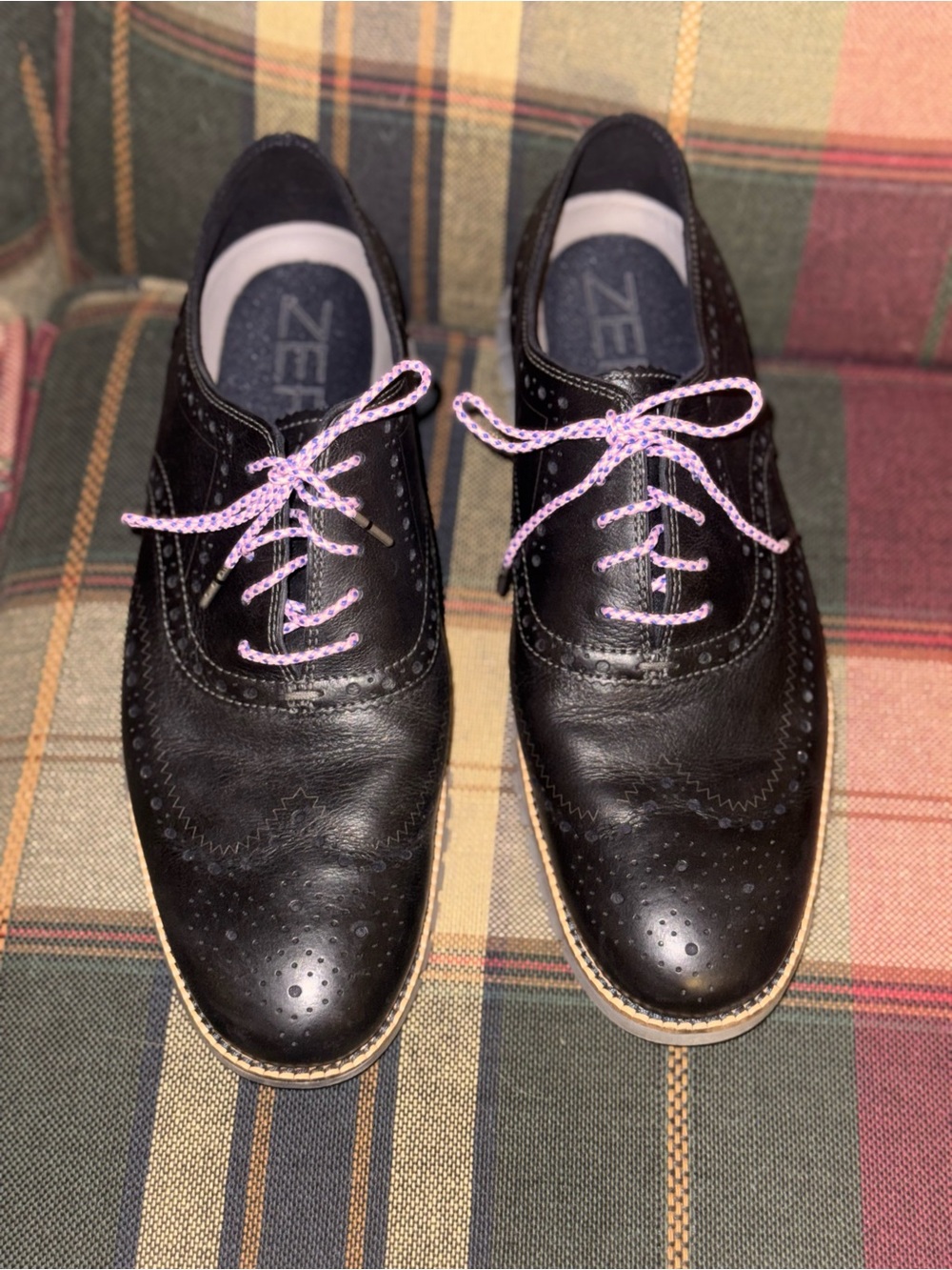 Cole Haan Sz 9.5 Men’s Tennis Black Leather Lace Up Wingtip Oxfords VGUC😊😊